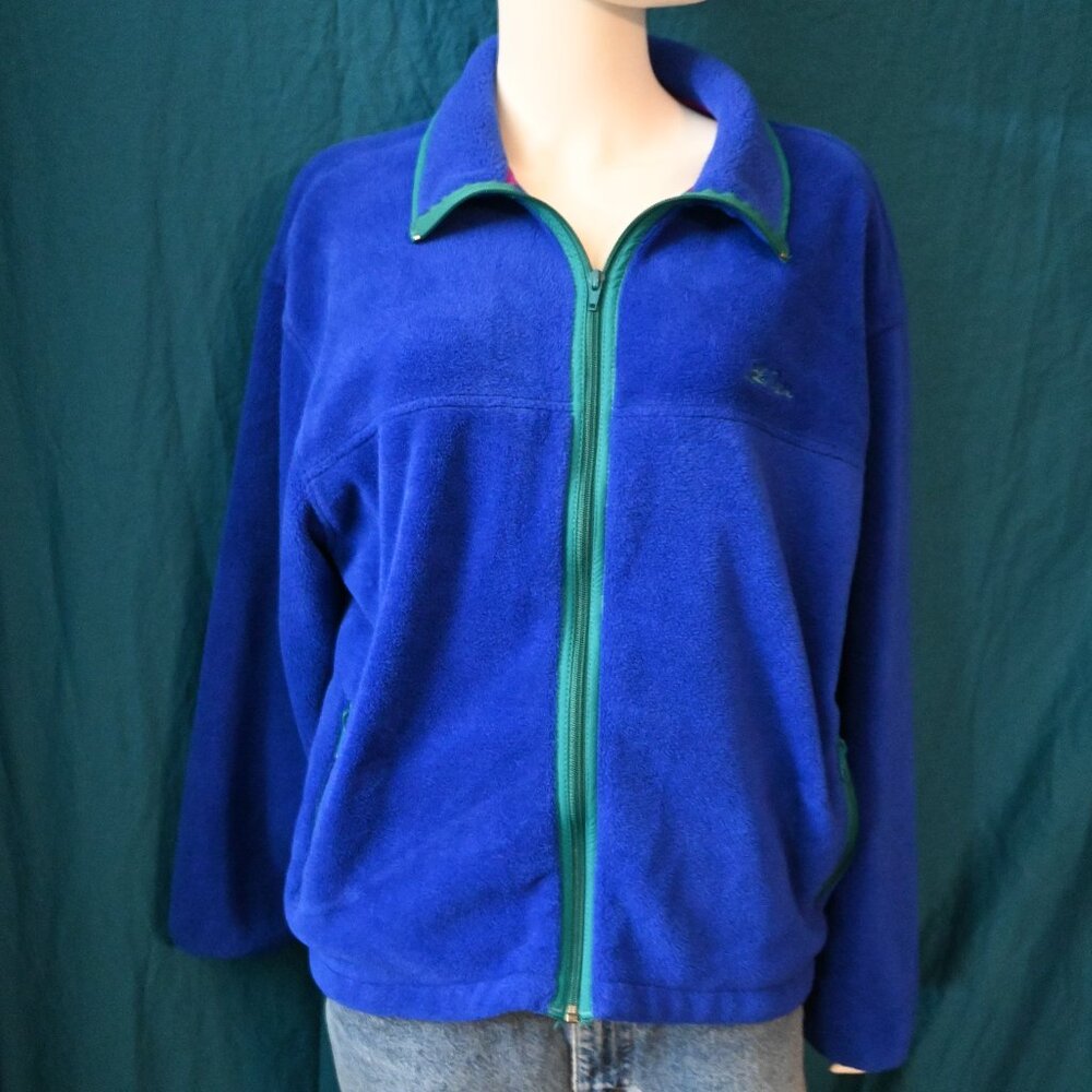 L.L. Bean Full Zip Fleece Jacket – Royal Blue w/ Green Trim (Unisex Fit)